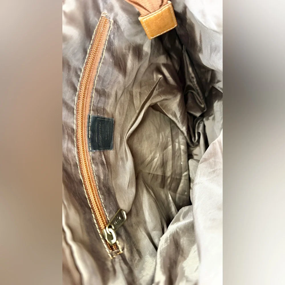 Vintage Puro Cuero Leather Ranch Brown Leather Messenger Crossbody Bag Sling